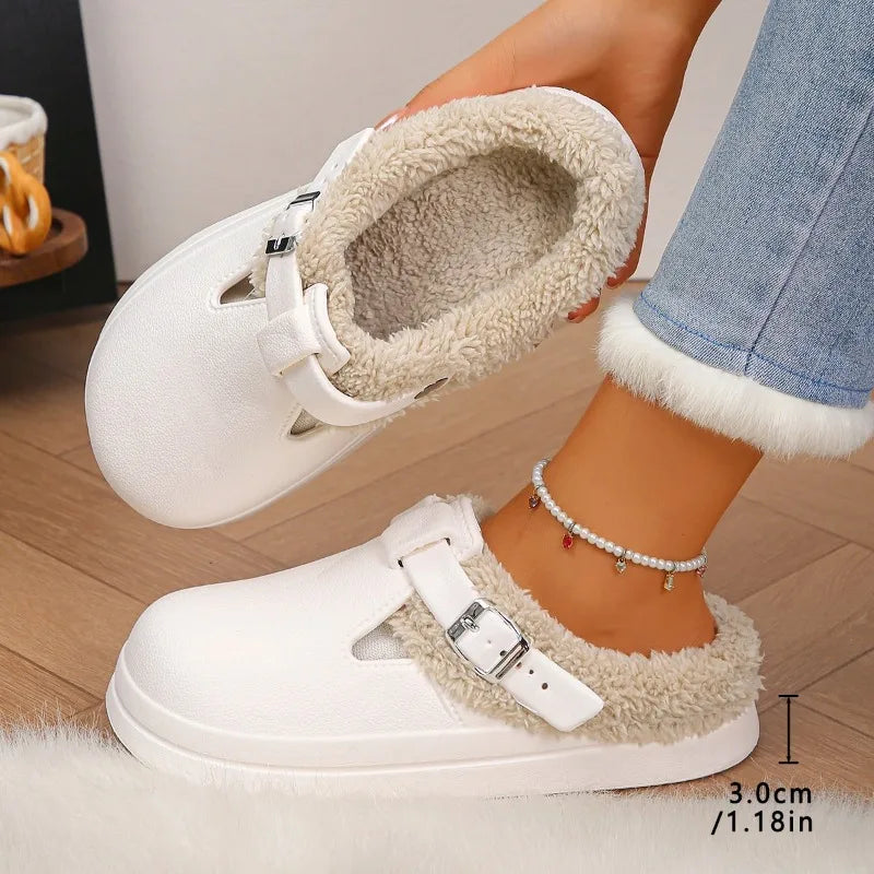 Waterproof Eva Furry Mules Slippers Women 2025