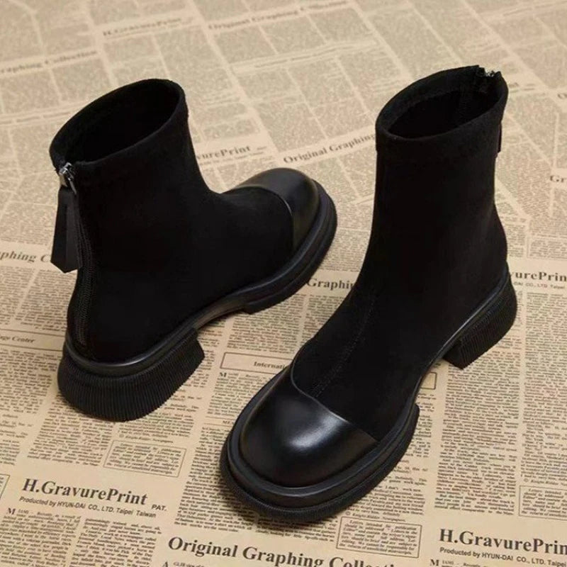 Women Patchwork Ankle Short Boots