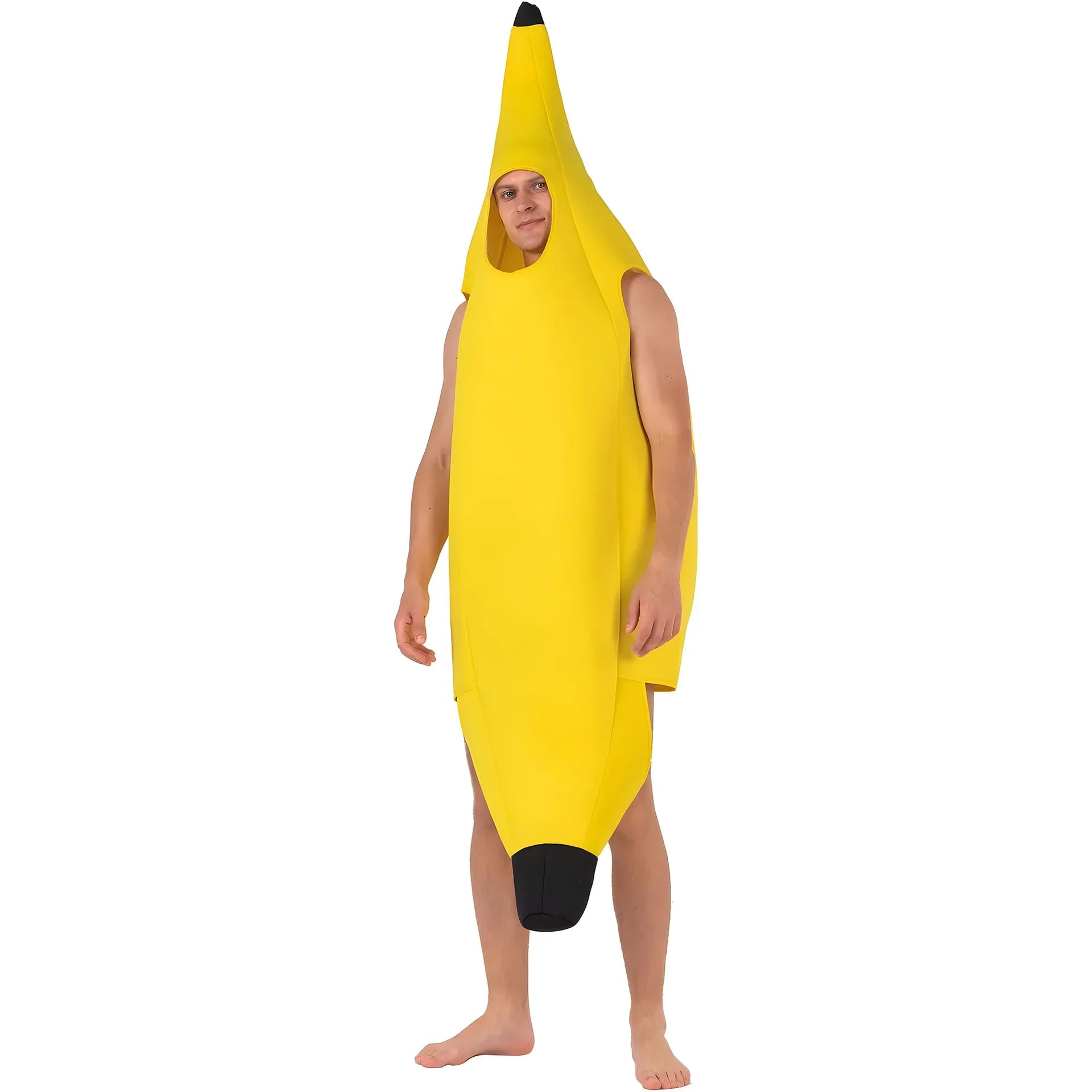 Halloween Adult Funny Cosplay Fruit Vegetable Costume Banana Carnival Dress