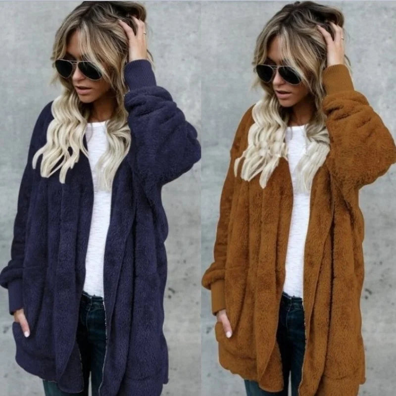 Fleece Sweatshirt Long Cardigans