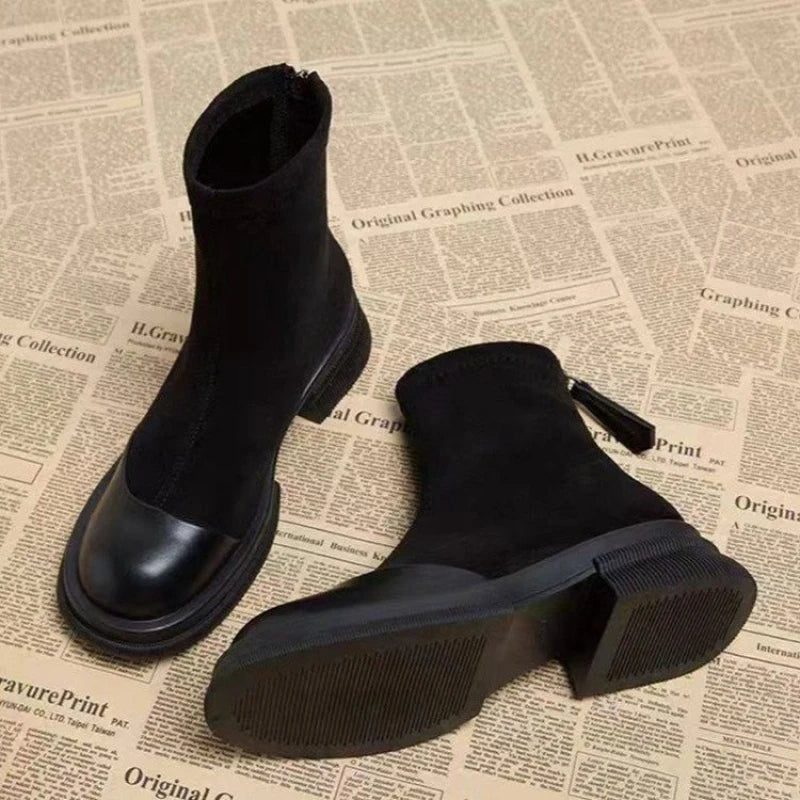 Women Patchwork Ankle Short Boots