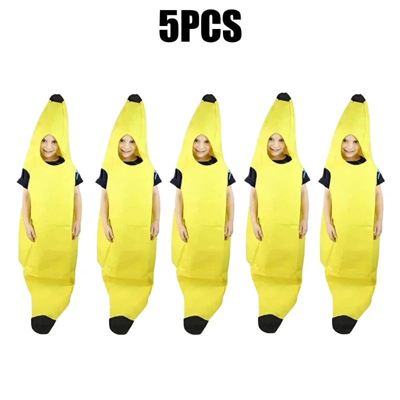 Halloween Adult Funny Cosplay Fruit Vegetable Costume Banana Carnival Dress