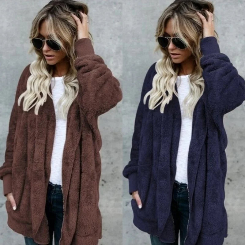 Fleece Sweatshirt Long Cardigans