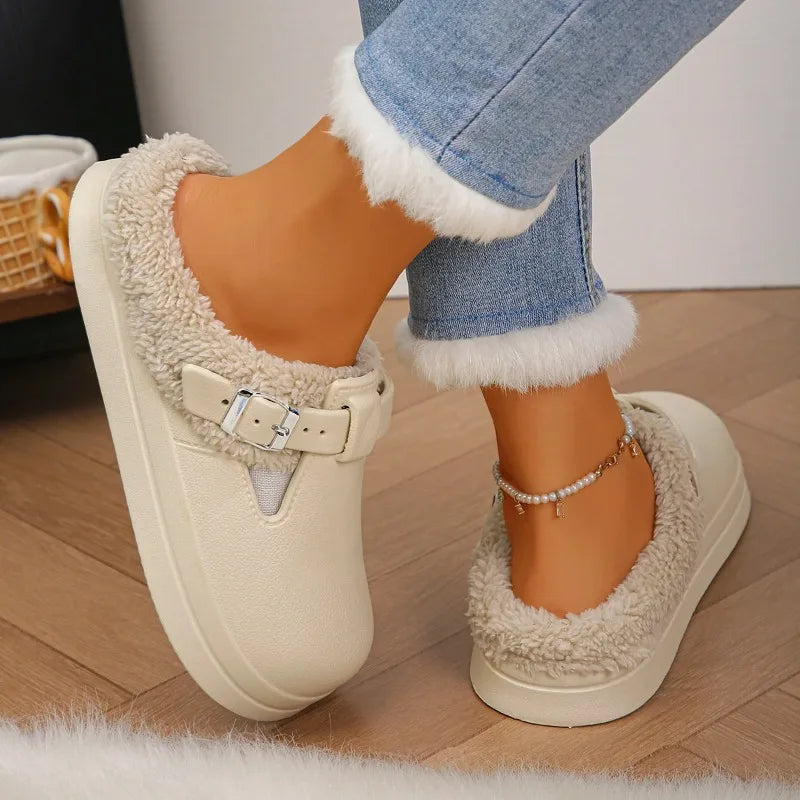 Waterproof Eva Furry Mules Slippers Women 2025