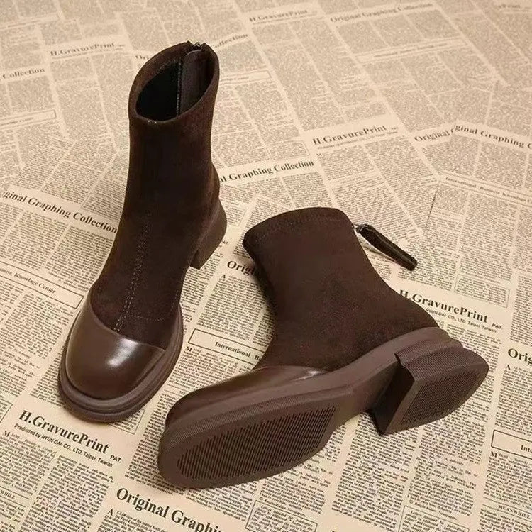 Women Patchwork Ankle Short Boots